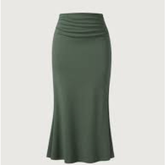 OGL Ruched Side Mermaid Maxi Skirt-Brushed Inside NWT - Picture 1 of 4